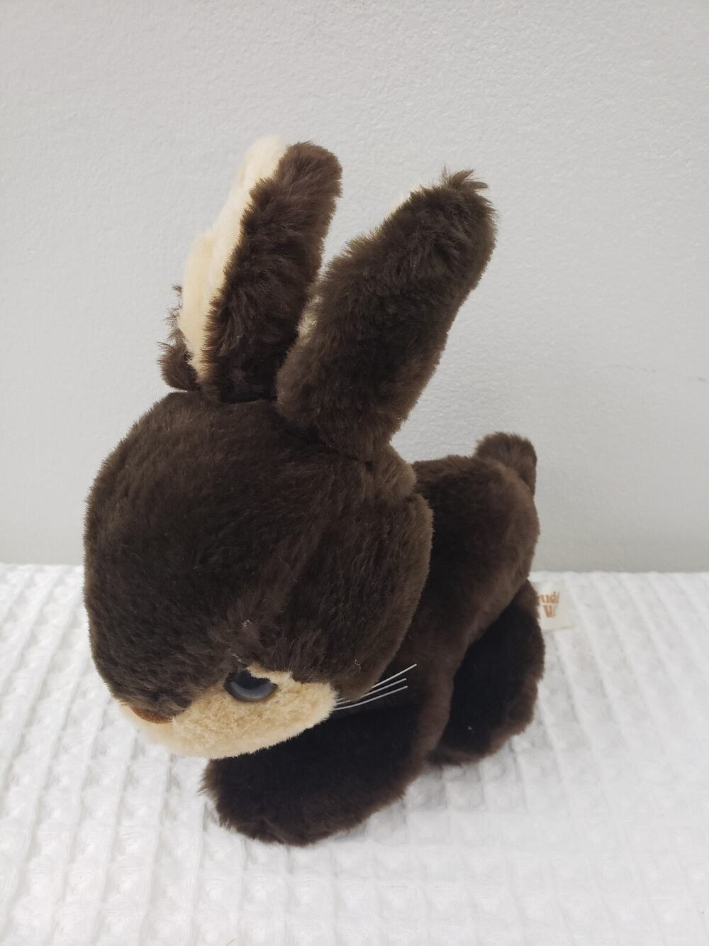 Vintage 1986 Cuddle Wit Stuffed Animal Plush Bunny Rabbit Brown Easter